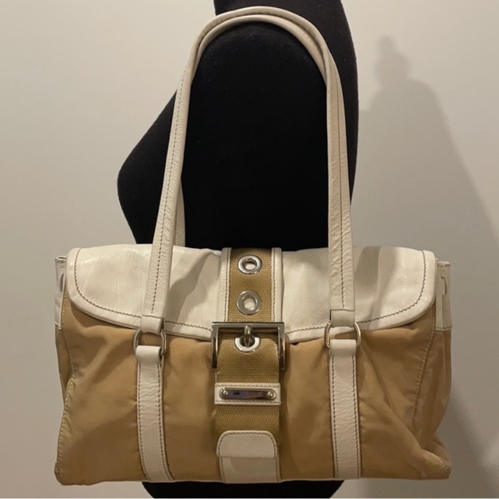 Prada Tan and Cream Shoulder Bag